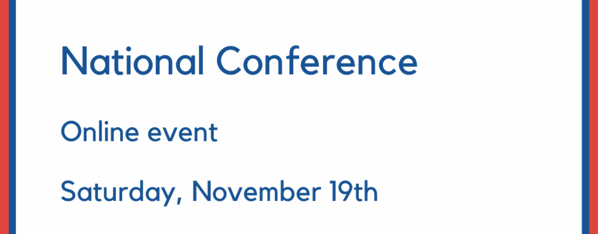 A Save the Date for MS Ireland National Conference, red and blue text on white background with details of the conference and the MS Ireland logo