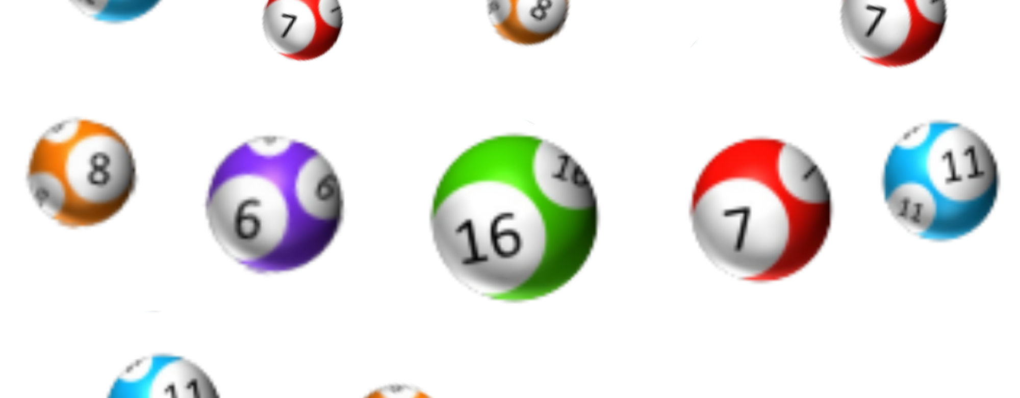 Lotto balls with numbers in various colours representing the MS Ireland charity lotto