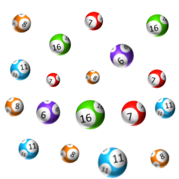 Lotto balls with numbers in various colours representing the MS Ireland charity lotto
