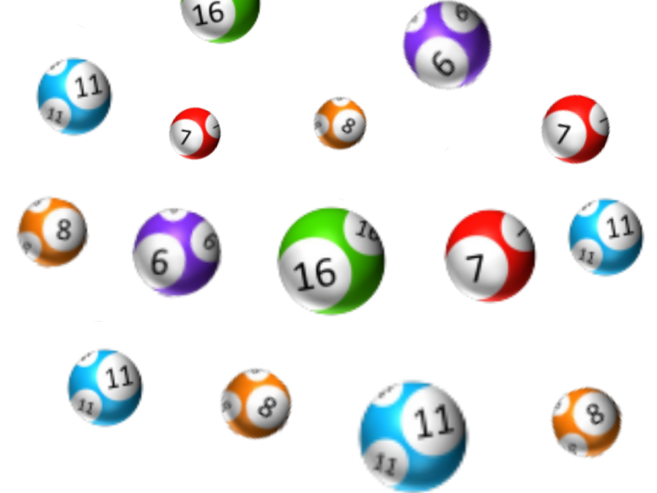 Lotto balls with numbers in various colours representing the MS Ireland charity lotto